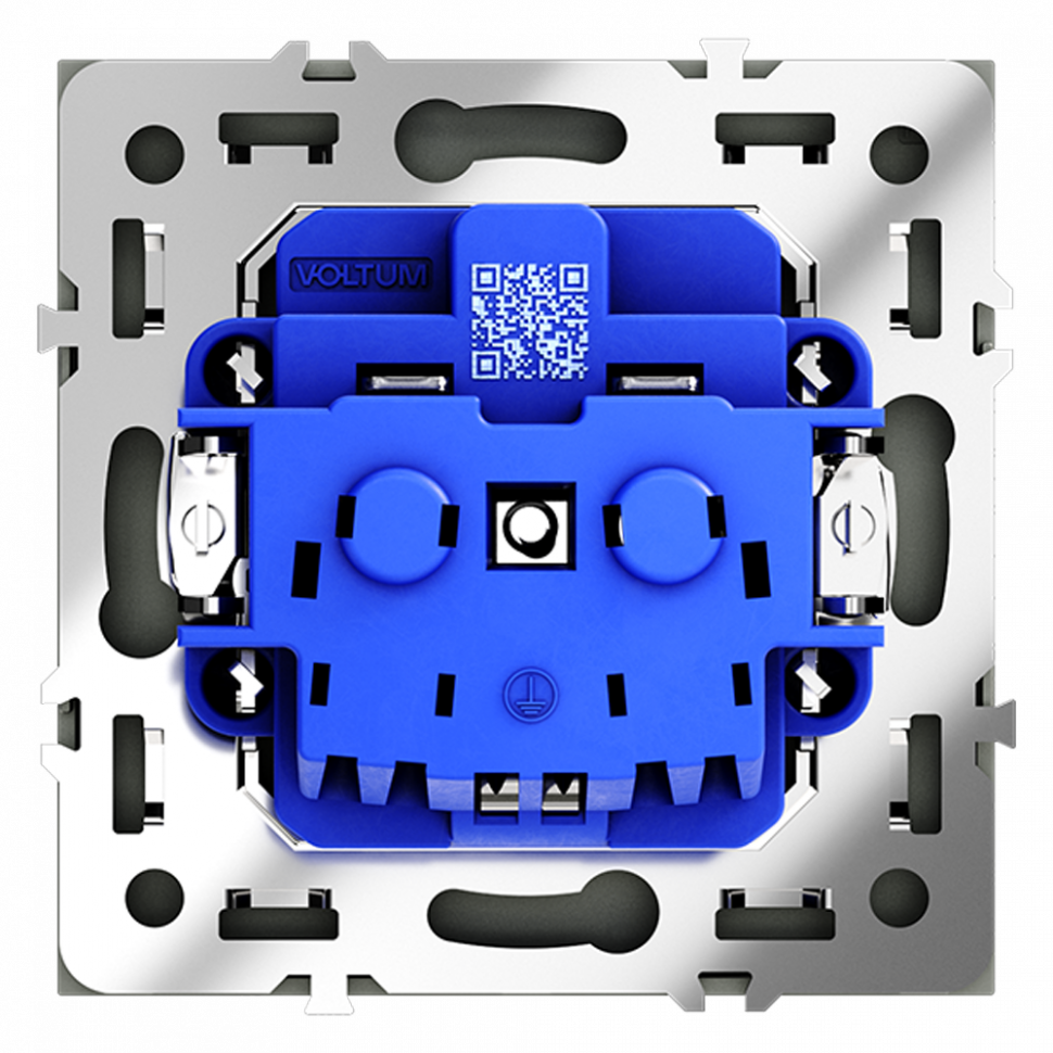 Розетка встраиваемая VOLTUM S70 с заземлением 16А, (черный матовый) VLS040108