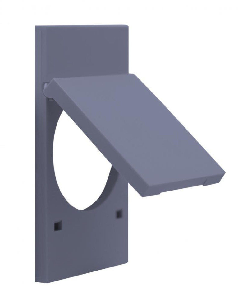 Накладка с крышкой на розетку 220V с/з со шторками винтовой зажим 16A (Грифель матовый) 