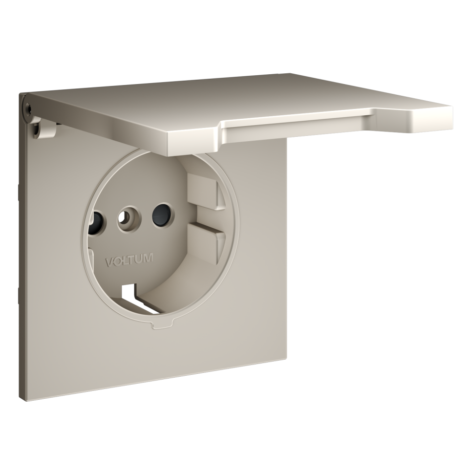 Накладка для розетки с заземлением, защитными шторками и крышкой, S70 (кашемир)