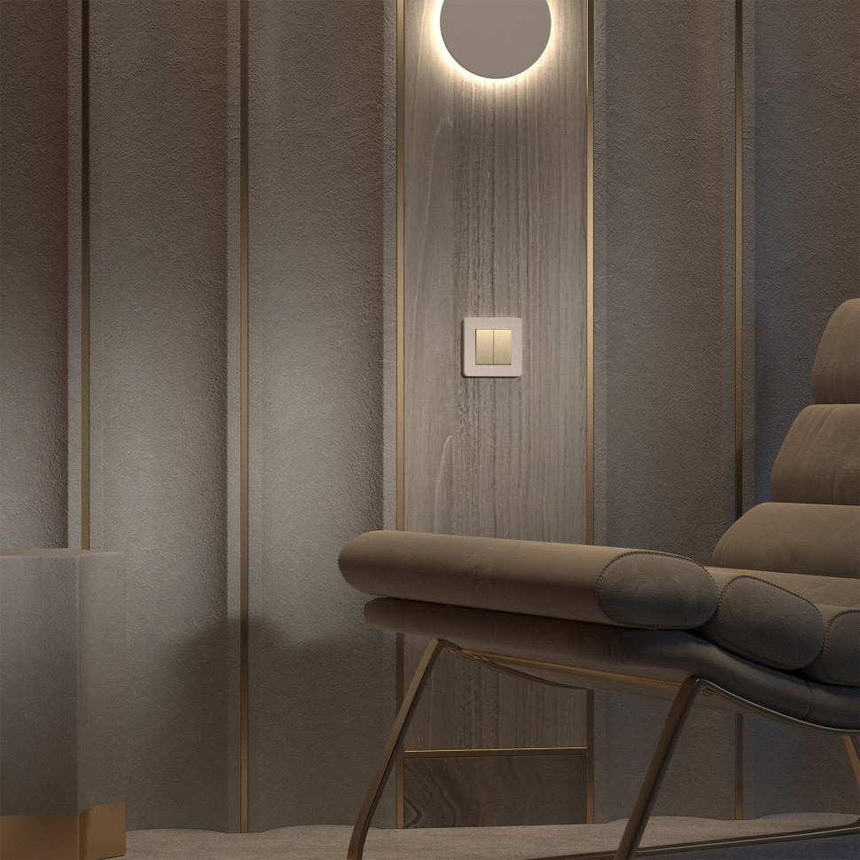 Рамка из поликарбоната на 1 пост Split айвори/белый, soft-touch W0013066