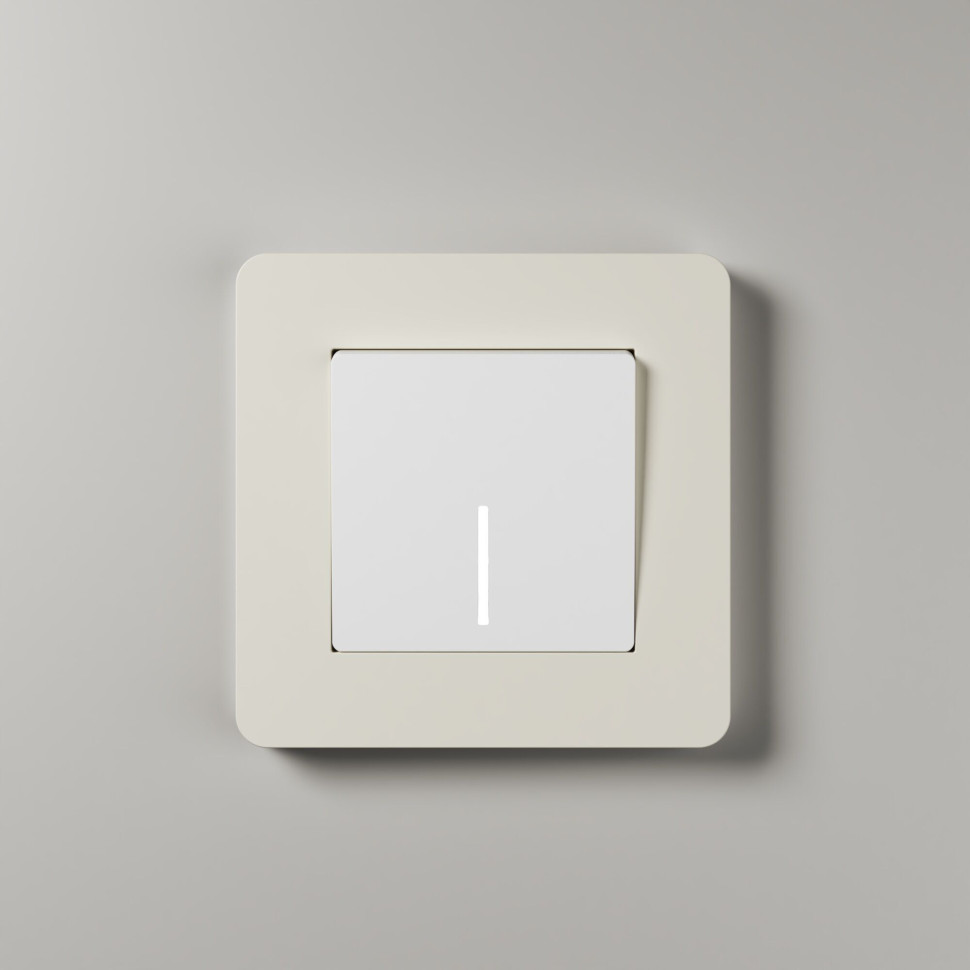 Рамка из поликарбоната на 1 пост Split айвори/белый, soft-touch W0013066