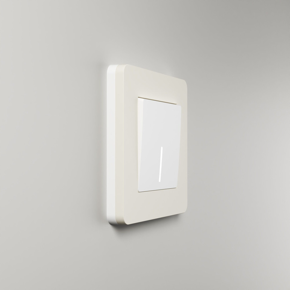 Рамка из поликарбоната на 1 пост Split айвори/белый, soft-touch W0013066