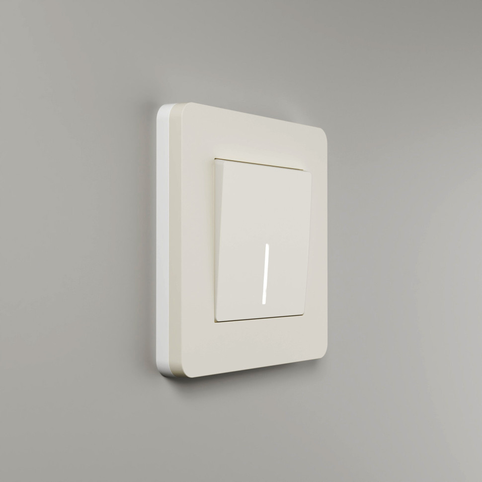 Рамка из поликарбоната на 1 пост Split айвори/белый, soft-touch W0013066