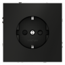 Розетка встраиваемая VOLTUM S70 с заземлением и защитными шторками, 16А, (черный матовый) VLS040208