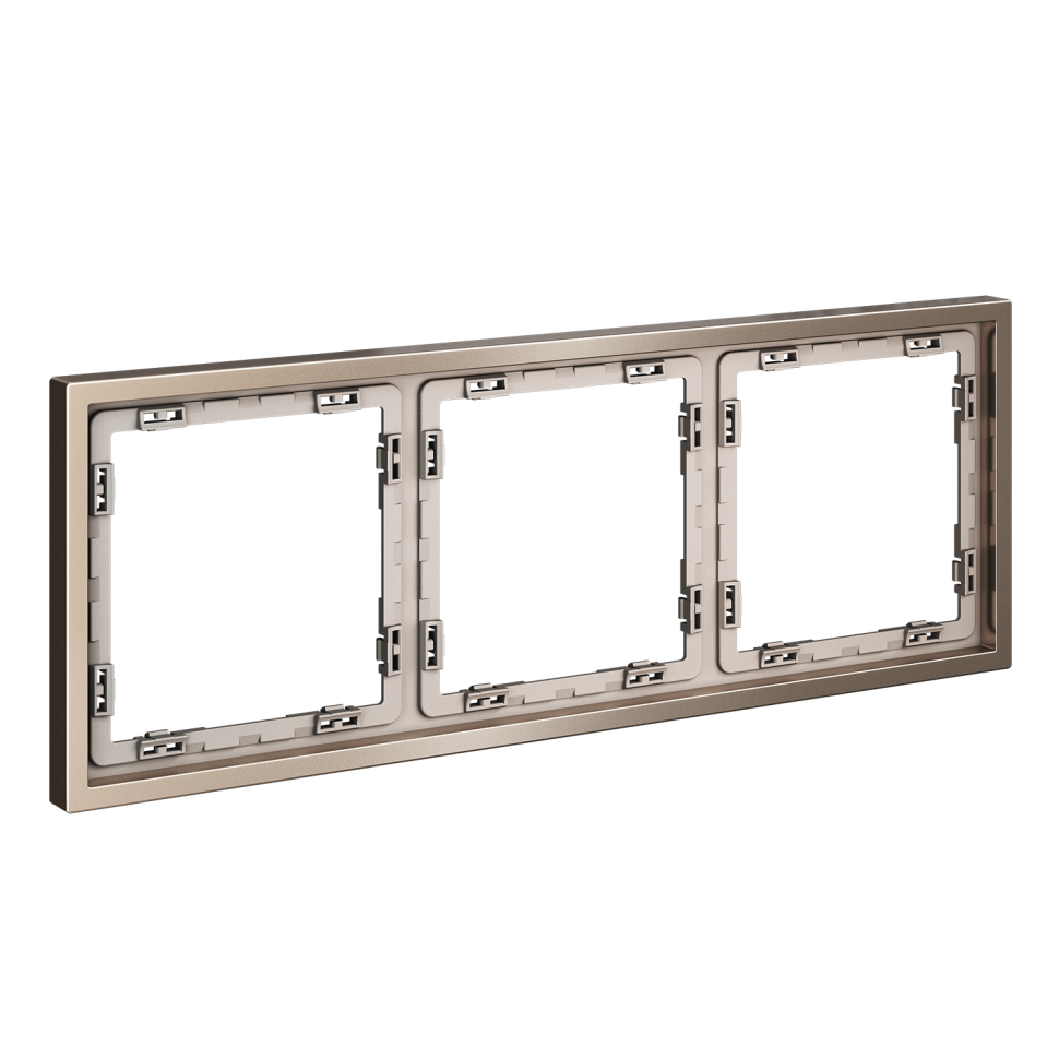 Рамка металлическая на 3 поста, S70 Metal (платина)