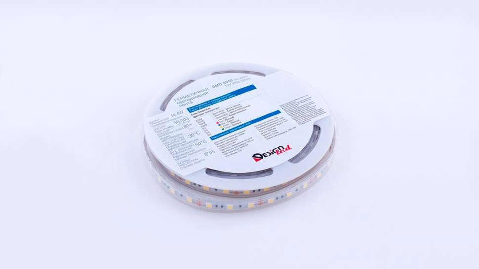  DesignLed Светодиодная лента IP65 12Вольт холодное белое свечение, DSG560-12-W-65