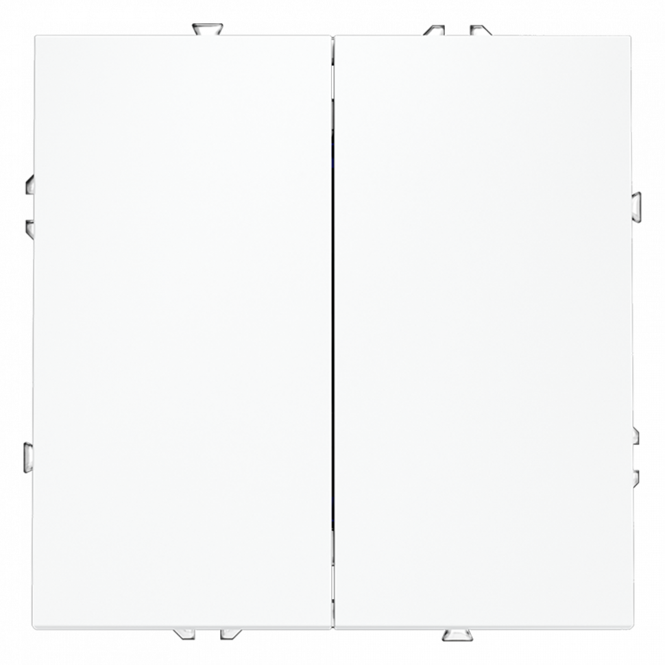 Выключатель с самовозвратом встраиваемый VOLTUM S70 двухклавишный 10А, (белый матовый)