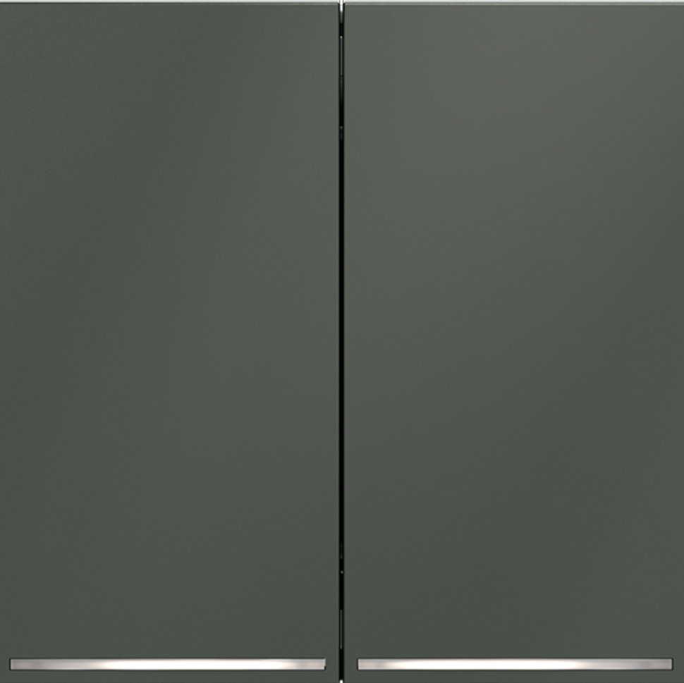 Проходной переключатель встраиваемый VOLTUM S70 двухклавишный с подсветкой 10А, (титан)