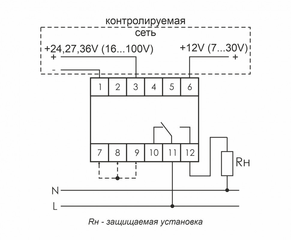 Реле напряжения (Однофазный-DC / Ампер-16 / Контакт-1NO/NC) CP-720-3