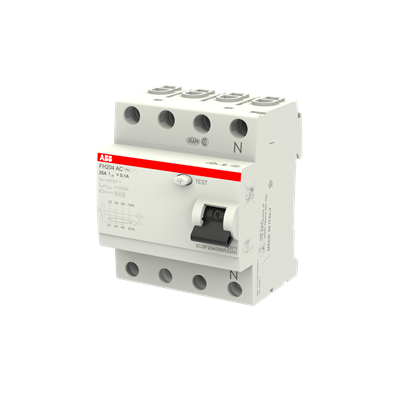 Устройство защитного отключения (УЗО) ABB FH204 AC-25/0.1 Тип-AС 4P 25A 100мА 2CSF204006R2250