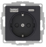 Розетка силовая + USB type - A+C, 5В/2,4А/3,0А, 2х5В/1,5А Systeme Electric Atlas Design карбон ATN001032