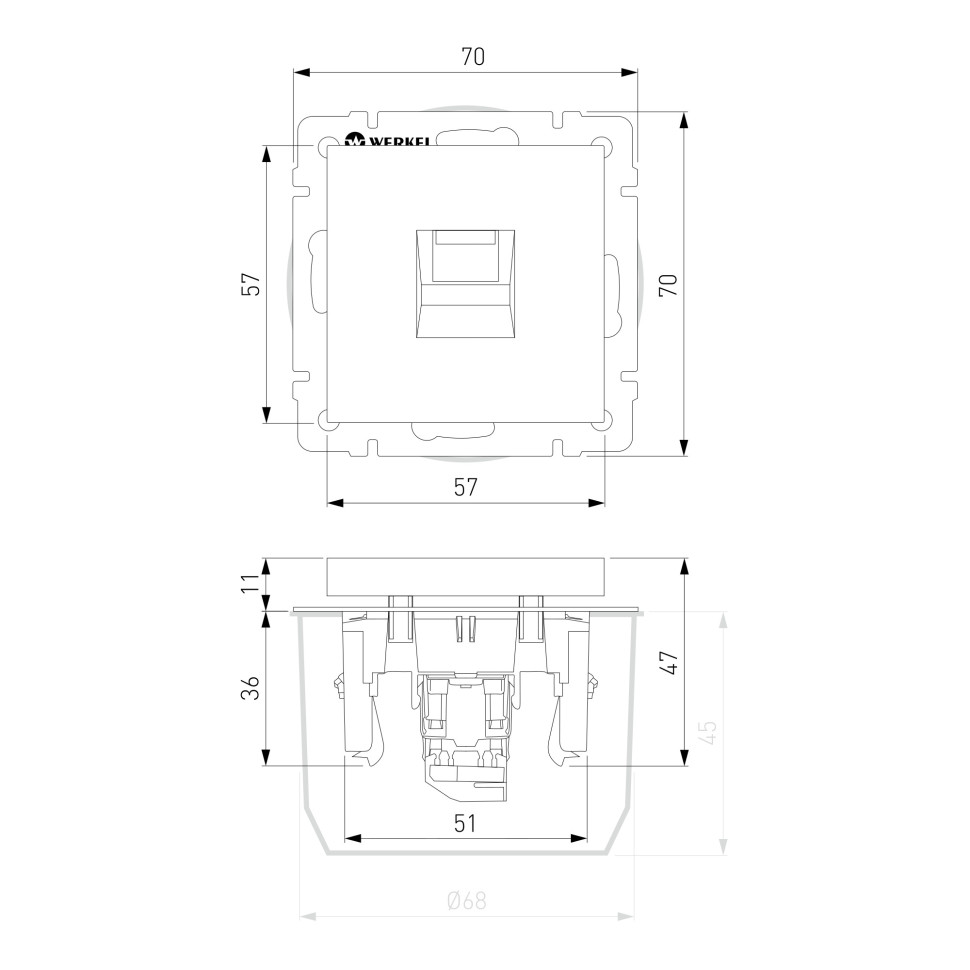 Телефонная розетка RJ-11 (слоновая кость) W1182003