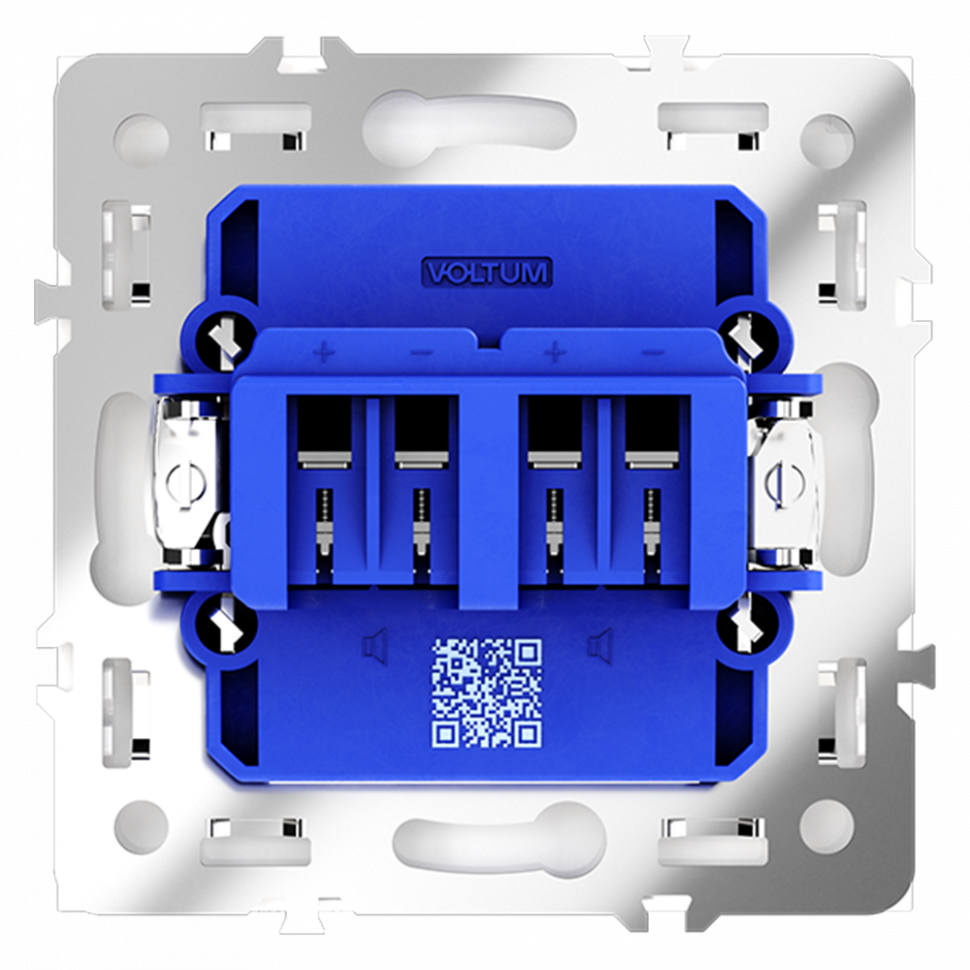 Розетка акустическая встраиваемая VOLTUM S70 4-местная, (белый матовый) VLS060302