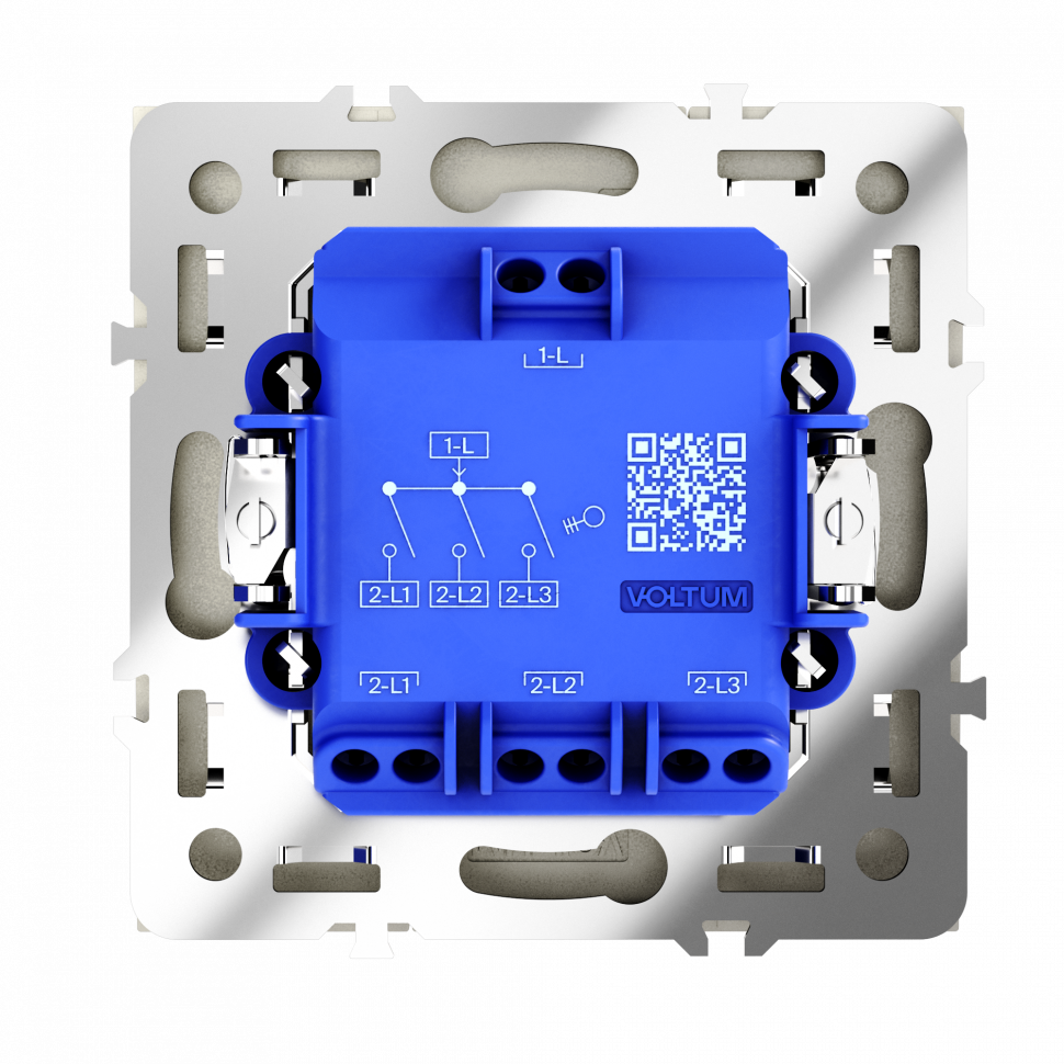 Выключатель встраиваемый VOLTUM S70 трехклавишный 10А, (шелк) VLS030104