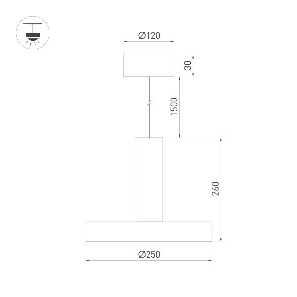 Подвесной светильник Arlight SP-Eric-R250-8W Warm3000 035930