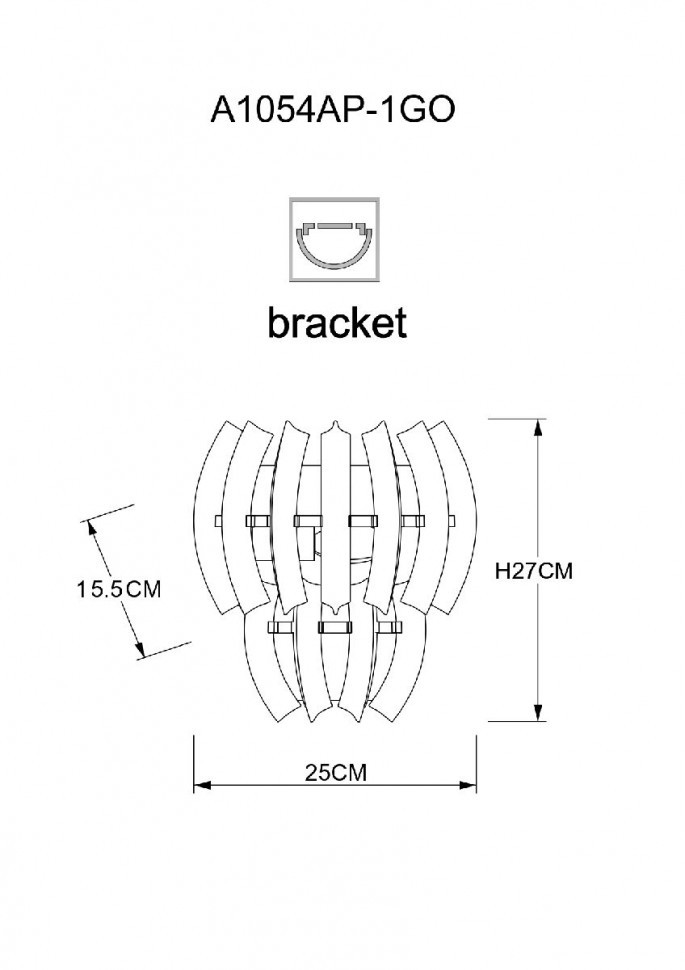 Настенный светильник Arte Lamp Ella A1054AP-1GO