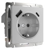 W1171706/ Розетка с заземлением, шторками и USB тип A+C (серебряный) W1171706