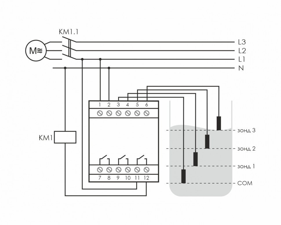 Реле уровня жидкости PZ-831 (без датчиков)