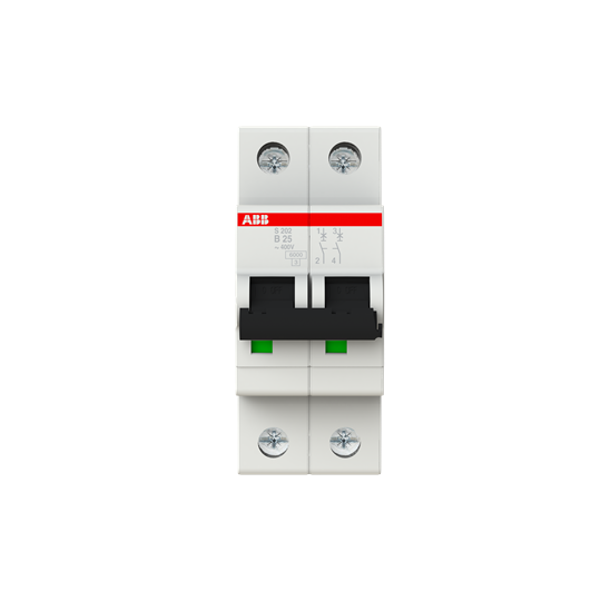Автоматический выключатель ABB S202-B25 2P 25А 6kA (2CDS252001R0255)