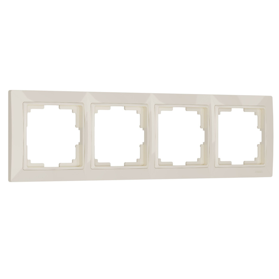 Рамка из поликарбоната на 4 поста Snabb Basic слоновая кость W0042003
