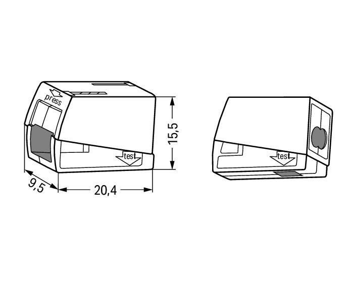 Клеммник 2+1х 0,5 - 2,5 мм2 24A Cu/Al с пастой "Alu-Plus" WAGO 224-112
