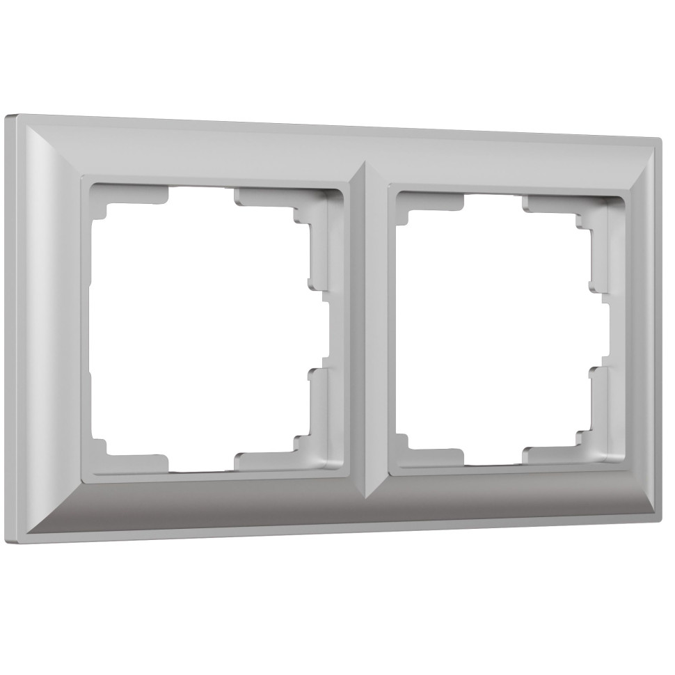 Рамка из поликарбоната на 2 поста Fiore серебряный W0022206