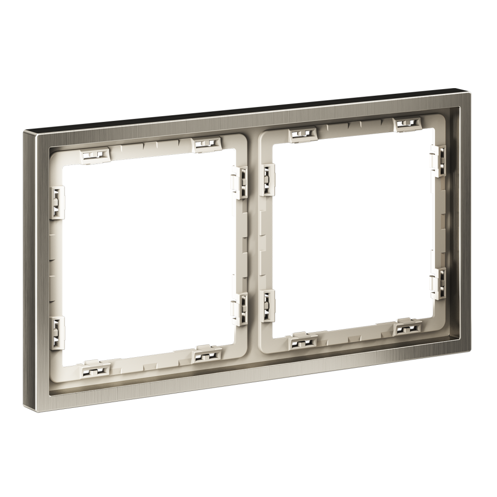 Рамка металлическая на 2 поста, S70 Metal (никель)