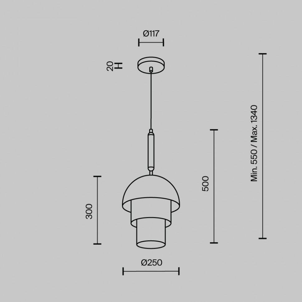 Подвесной светильник Modestyle MS.220.250 BS