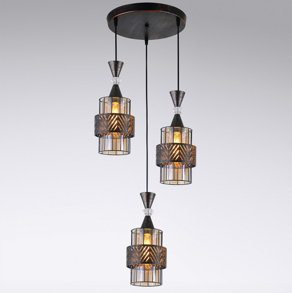 Подвесной светильник Reluce 03116-0.9-03 BK+PATINA GOLD