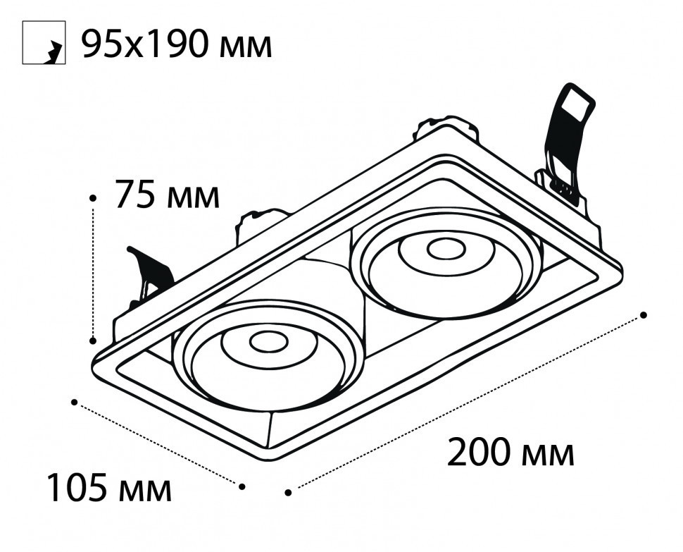 Встраиваемый светильник Italline DE-312 black