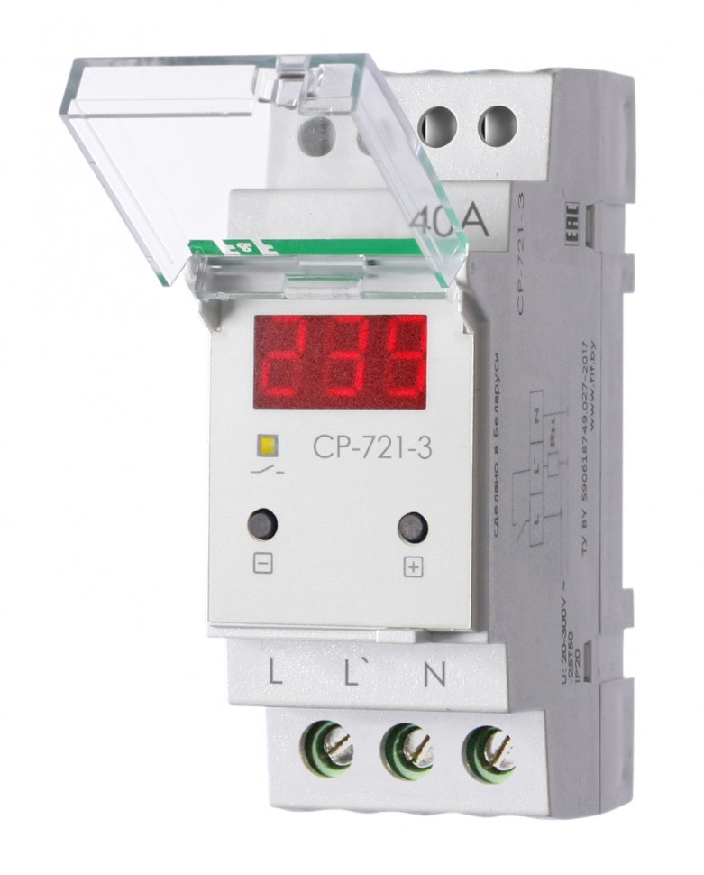 Реле напряжения (Однофазный-АС / Ампер-40 / Контакт-1NO) CP-721-3