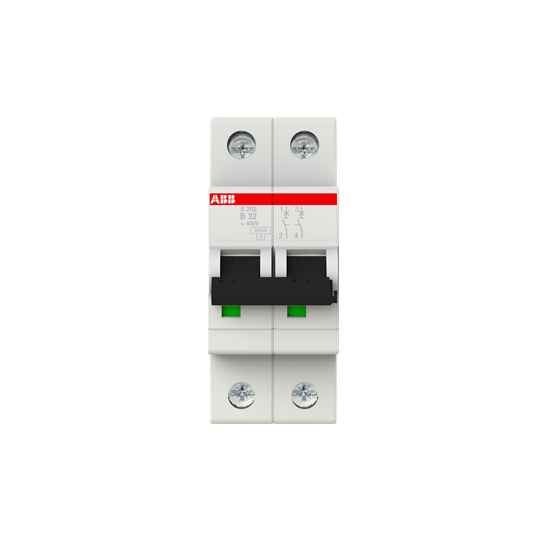 Автоматический выключатель ABB S202-B32 2P 32А 6kA (2CDS252001R0325)