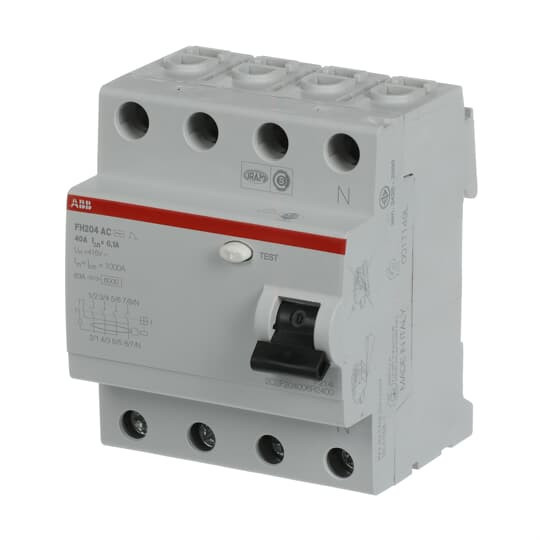 Устройство защитного отключения (УЗО) ABB FH204 AC-40/0.1 Тип-AС 4P 40A 100мА 2CSF204006R2400