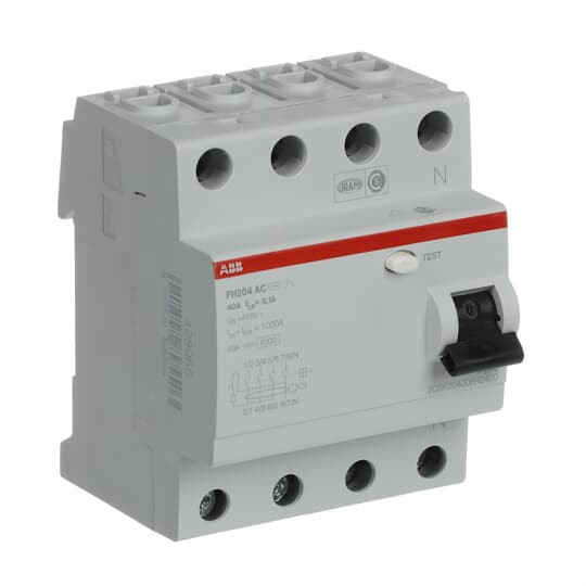 Устройство защитного отключения (УЗО) ABB FH204 AC-40/0.1 Тип-AС 4P 40A 100мА 2CSF204006R2400