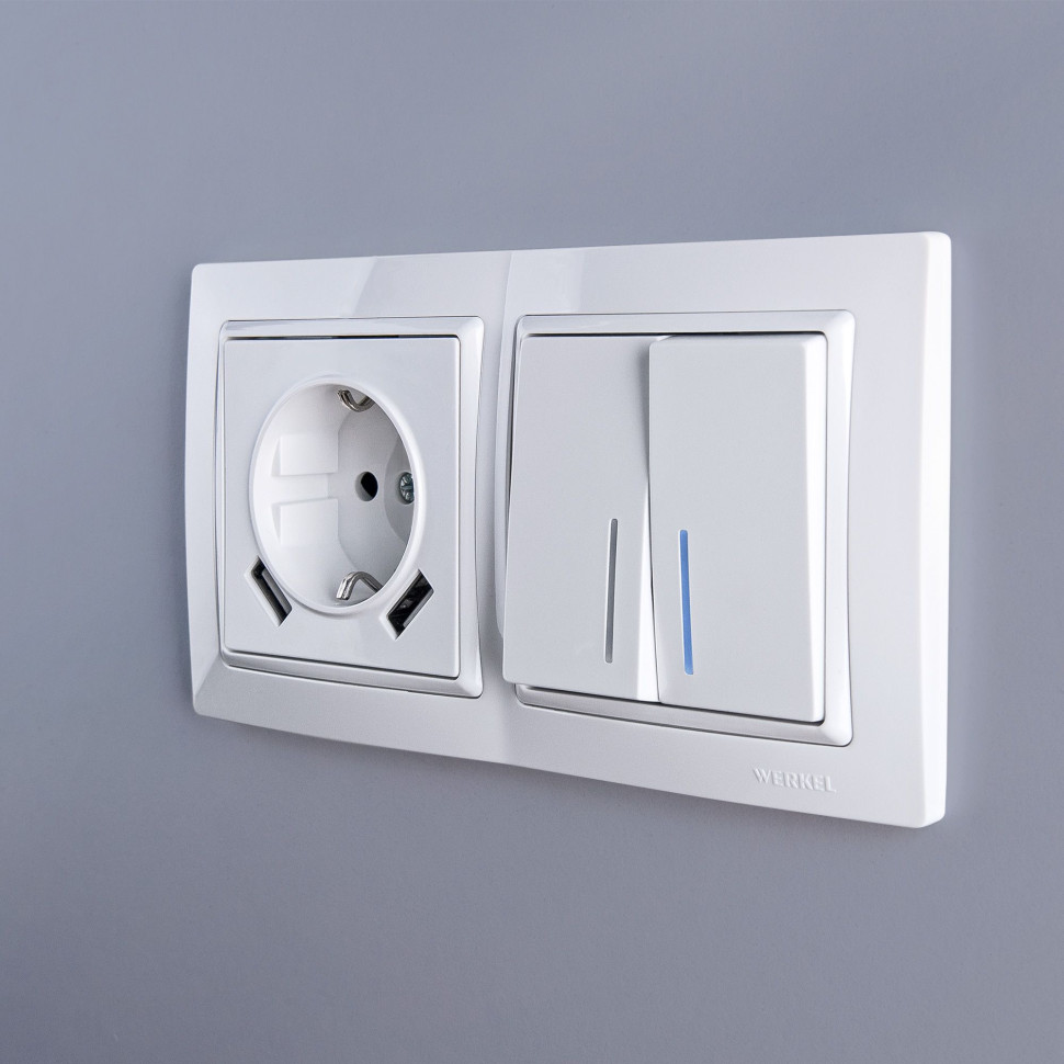 Рамка из поликарбоната на 2 поста Snabb Basic белый W0022001