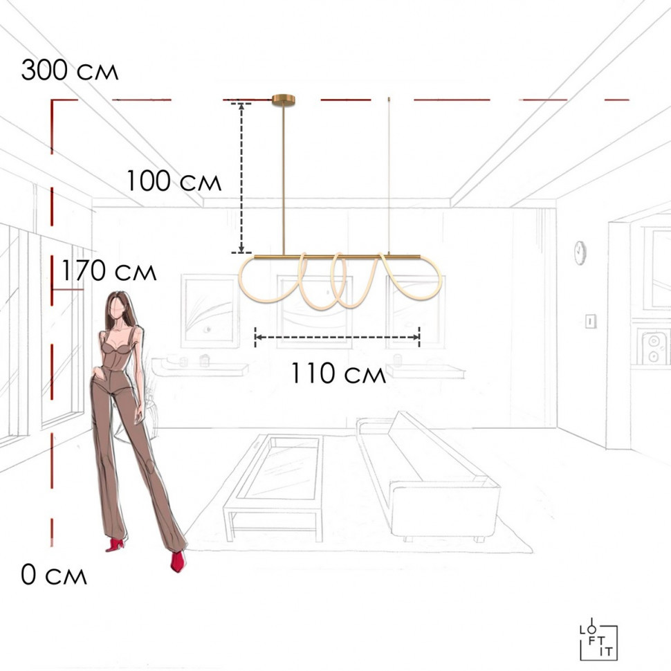 Подвесной светильник Loft IT Thread 10388P/A Brass
