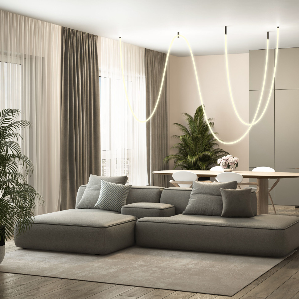 Гибкий неон 336 Led 12 Вт IP20 4200K Full light круглый дневной белый, 3 м 24V 12W 336Led 2835 IP20