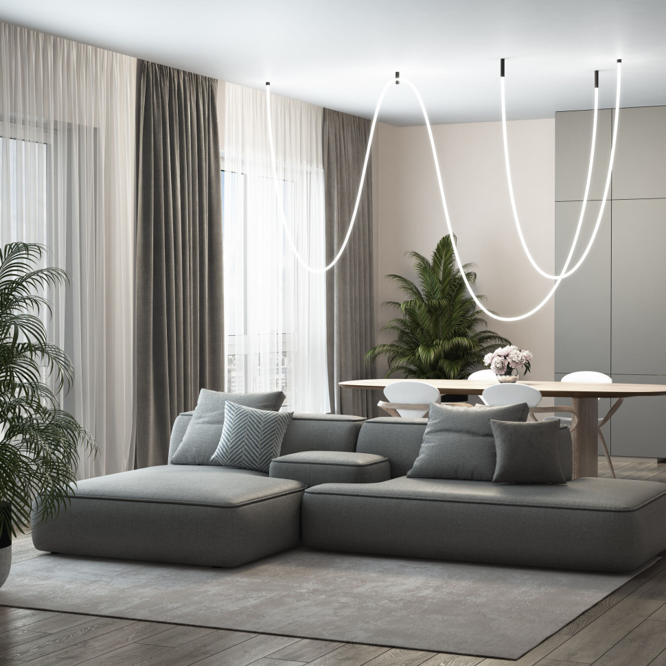 Гибкий неон 336 Led 12 Вт IP20 4200K Full light круглый дневной белый, 3 м 24V 12W 336Led 2835 IP20