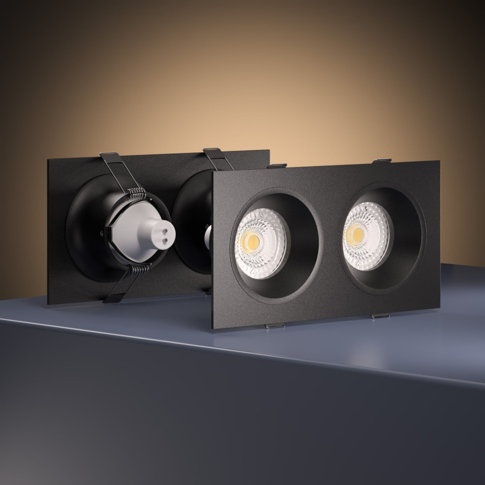 Светильник встраиваемый GU10 черный 15700/02