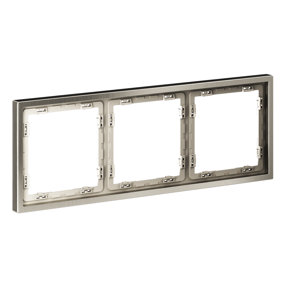 Рамка металлическая на 3 поста, S70 Metal (никель)