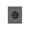 KRANZ SETE Розетка 1-ая с заземлением и шторками 16А, графит KR-79-0701-3