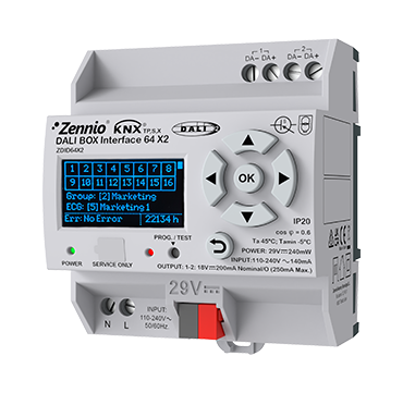 Интерфейс KNX-DALI, 2-канальный Zennio DALI BOX Interface 64 X2 ZDID64X2