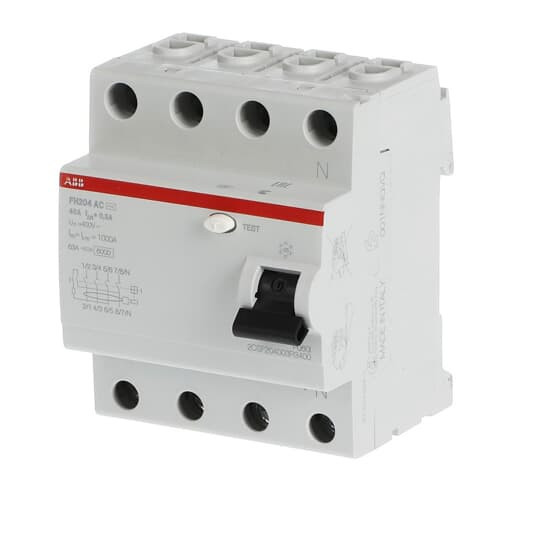 Устройство защитного отключения (УЗО) ABB FH204 AC-40/0.3 Тип-AС 4P 40A 300мА 2CSF204003R3400