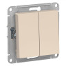 Переключатель двухклавишный Systeme Electric Atlas Design бежевый ATN000265