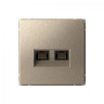 Розетка двойная Schneider Art Gallery RJ-45 кат. 6a, Шампань GAL000588