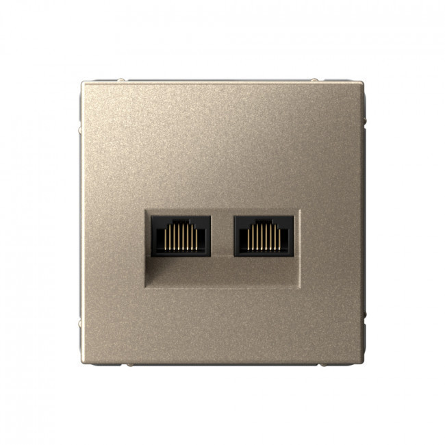 Розетка двойная Schneider Art Gallery RJ-45 кат. 6a, Шампань GAL000588