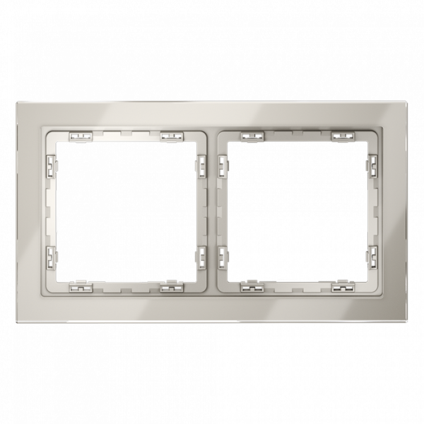 Рамка стеклянная VOLTUM S70 на 2 поста, (кашемир, стекло) VLS110203
