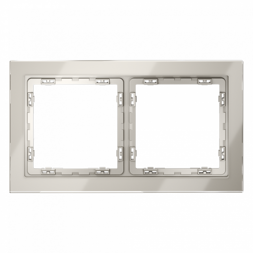 Рамка стеклянная VOLTUM S70 на 2 поста, (кашемир, стекло) VLS110203