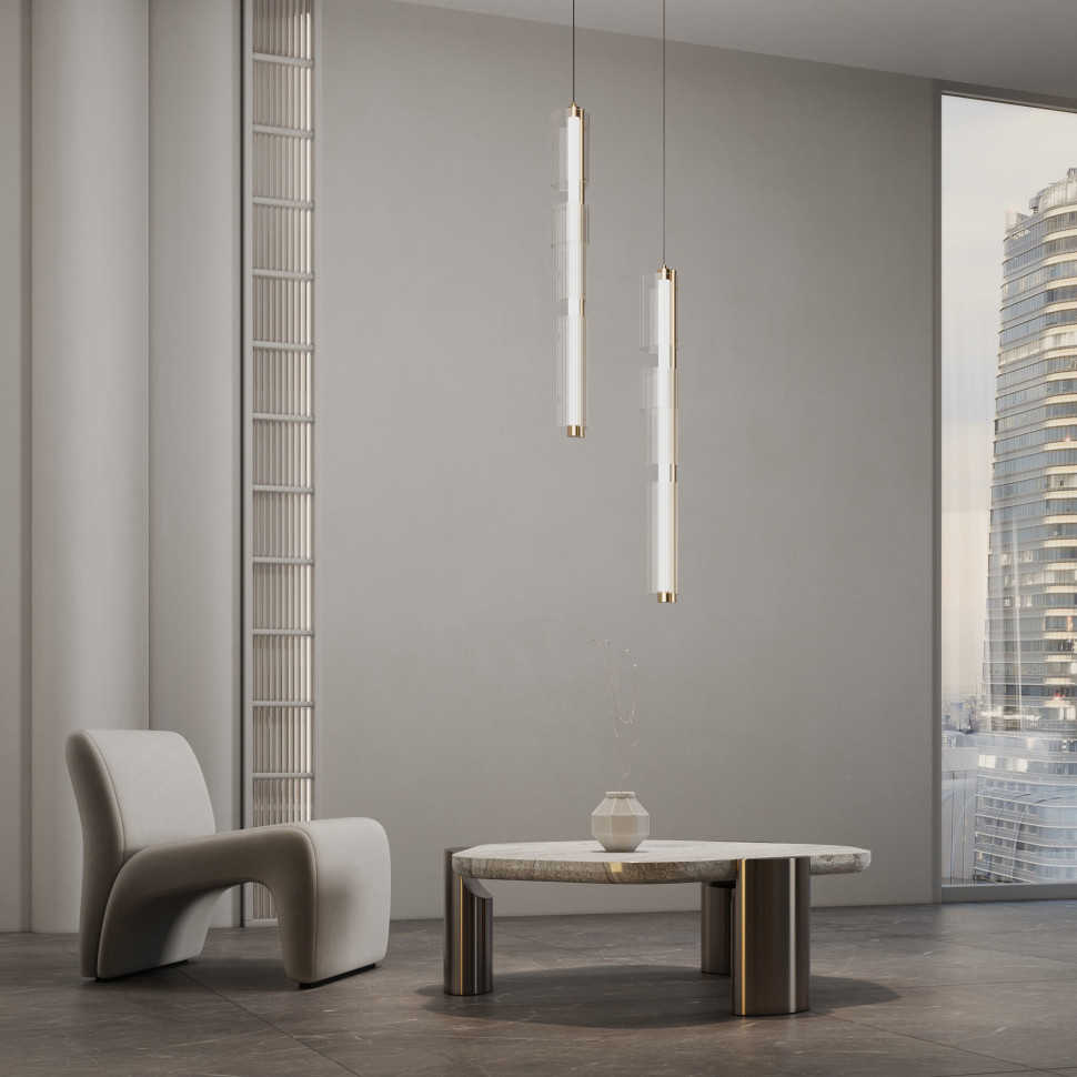 Светодиодный подвесной светильник с регулировкой цветовой температуры 2700/3000/4200 К 304071 LED латунь