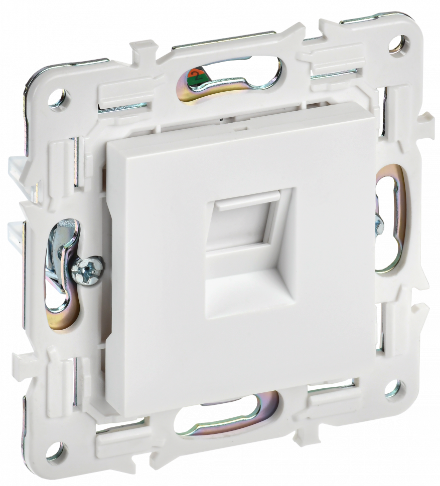 IEK SKANDY Розетка компьютерная RJ45 кат.5E SK-K01W арктический белый , SK-K10-1-K01